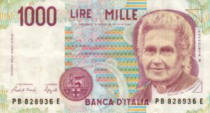 Banconota da 1000 Lire italiana, simbolo di valore e rarità nel collezionismo.