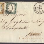 Collezione di vecchi francobolli italiani rari e preziosi su sfondo bianco.